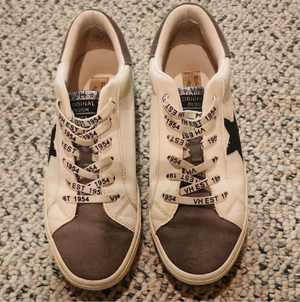 Casual Women's White and Brown Low-Top Sneakers